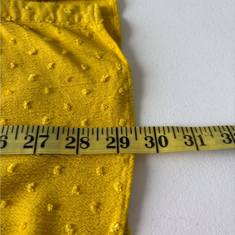 Rose + Olive 1X Yellow Short Sleeve Button Up V Neck Blouse Office Casual Career - Picture 11 of 11